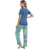 imageWiWi Womens Viscose from Bamboo Pajamas Set 2 Piece Soft Top with Long Pants Pjs Sleepwear Lightweight Loungewear Sets SXXLAprussian Bluedatura