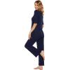 imageWiWi Womens Viscose from Bamboo Pajamas Set 2 Piece Soft Top with Long Pants Pjs Sleepwear Lightweight Loungewear Sets SXXLBnavy