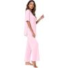 imageWiWi Womens Viscose from Bamboo Pajamas Set 2 Piece Soft Top with Long Pants Pjs Sleepwear Lightweight Loungewear Sets SXXLBpink