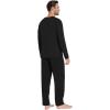 imageWiWi Mens Pajamas Set Lightweight Sleepwear Long Sleeve Sleep Shirt and Long Pants Viscose from Bamboo Lounge Sets SXXLBlack