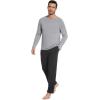 imageWiWi Mens Pajamas Set Lightweight Sleepwear Long Sleeve Sleep Shirt and Long Pants Viscose from Bamboo Lounge Sets SXXLHeather Greycharcoal Heather