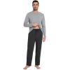 imageWiWi Mens Pajamas Set Lightweight Sleepwear Long Sleeve Sleep Shirt and Long Pants Viscose from Bamboo Lounge Sets SXXLHeather Greycharcoal Heather