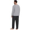 imageWiWi Mens Pajamas Set Lightweight Sleepwear Long Sleeve Sleep Shirt and Long Pants Viscose from Bamboo Lounge Sets SXXLHeather Greycharcoal Heather