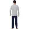 imageWiWi Mens Pajamas Set Lightweight Sleepwear Long Sleeve Sleep Shirt and Long Pants Viscose from Bamboo Lounge Sets SXXLLight Heather Greynavy