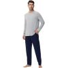 imageWiWi Mens Pajamas Set Lightweight Sleepwear Long Sleeve Sleep Shirt and Long Pants Viscose from Bamboo Lounge Sets SXXLLight Heather Greynavy