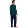 imageWiWi Mens Pajamas Set Lightweight Sleepwear Long Sleeve Sleep Shirt and Long Pants Viscose from Bamboo Lounge Sets SXXLPeacock Greennavy