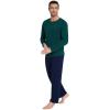 imageWiWi Mens Pajamas Set Lightweight Sleepwear Long Sleeve Sleep Shirt and Long Pants Viscose from Bamboo Lounge Sets SXXLPeacock Greennavy