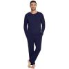 imageWiWi Mens Pajamas Set Lightweight Sleepwear Long Sleeve Sleep Shirt and Long Pants Viscose from Bamboo Lounge Sets SXXLNavy