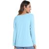 imageWiWi Womens Viscose from Bamboo Pajama Tops Soft Basic Sleep Shirt Loose Long Sleeves TShirt Loungewear SXXLApale Blue