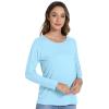 imageWiWi Womens Viscose from Bamboo Pajama Tops Soft Basic Sleep Shirt Loose Long Sleeves TShirt Loungewear SXXLApale Blue