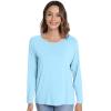 imageWiWi Womens Viscose from Bamboo Pajama Tops Soft Basic Sleep Shirt Loose Long Sleeves TShirt Loungewear SXXLApale Blue