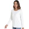 imageWiWi Womens Viscose from Bamboo Pajama Tops Soft Basic Sleep Shirt Loose Long Sleeves TShirt Loungewear SXXLAraw White