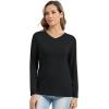 imageWiWi Womens Viscose from Bamboo Pajama Tops Soft Basic Sleep Shirt Loose Long Sleeves TShirt Loungewear SXXLBblack