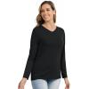 imageWiWi Womens Viscose from Bamboo Pajama Tops Soft Basic Sleep Shirt Loose Long Sleeves TShirt Loungewear SXXLBblack