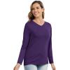 imageWiWi Womens Viscose from Bamboo Pajama Tops Soft Basic Sleep Shirt Loose Long Sleeves TShirt Loungewear SXXLBdark Purple