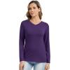 imageWiWi Womens Viscose from Bamboo Pajama Tops Soft Basic Sleep Shirt Loose Long Sleeves TShirt Loungewear SXXLBdark Purple