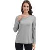 imageWiWi Womens Viscose from Bamboo Pajama Tops Soft Basic Sleep Shirt Loose Long Sleeves TShirt Loungewear SXXLBheather Grey