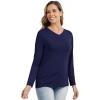 imageWiWi Womens Viscose from Bamboo Pajama Tops Soft Basic Sleep Shirt Loose Long Sleeves TShirt Loungewear SXXLBnavy