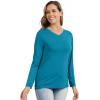 imageWiWi Womens Viscose from Bamboo Pajama Tops Soft Basic Sleep Shirt Loose Long Sleeves TShirt Loungewear SXXLBteal Blue
