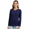 imageWiWi Womens Viscose from Bamboo Pajama Tops Soft Basic Sleep Shirt Loose Long Sleeves TShirt Loungewear SXXLBnavy