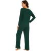 imageWiWi Pajamas for Women Long Sleeve Sleepwear with Pants Set Soft Casual Pj Warm Viscose from Bamboo Lounge Sets SXXLAfence Green