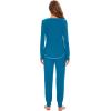 imageWiWi Bamboo Viscose Pajamas Set for Women Long Sleeve Sleepwear Soft Loungewear Pjs Jogger Pants Lounge Sets SXXLAteal Blue