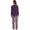 imageWiWi Long Sleeve Womens Pajamas Set with Pocket Viscose from Bamboo Lounge Sets Soft Printed Pajama Sleepwear SXXLDark Purpledark Purple Floral