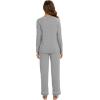 imageWiWi Long Sleeve Womens Pajamas Set with Pocket Viscose from Bamboo Lounge Sets Soft Printed Pajama Sleepwear SXXLHeather Grey