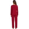 imageWiWi Long Sleeve Womens Pajamas Set with Pocket Viscose from Bamboo Lounge Sets Soft Printed Pajama Sleepwear SXXLWine Red