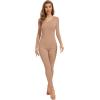 imageWiWi Thermal Underwear Set for Women Long Johns Sets Soft Base Layer Pajama Thermals Warm Top ampamp Bottom SXXLBrown