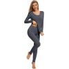 imageWiWi Thermal Underwear Set for Women Long Johns Sets Soft Base Layer Pajama Thermals Warm Top ampamp Bottom SXXLCharcoal