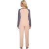 imageWiWi Viscose from Bamboo Womens Long Sleeve Pajama Set Raglan Sleeve Top and Pants Set Lightweight Sleepwear SXXLBeigeDark Grey