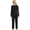 imageWiWi Viscose from Bamboo Womens Long Sleeve Pajama Set Raglan Sleeve Top and Pants Set Lightweight Sleepwear SXXLBlack