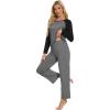 imageWiWi Viscose from Bamboo Womens Long Sleeve Pajama Set Raglan Sleeve Top and Pants Set Lightweight Sleepwear SXXLDark Heather GreyBlack