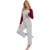 imageWiWi Viscose from Bamboo Womens Long Sleeve Pajama Set Raglan Sleeve Top and Pants Set Lightweight Sleepwear SXXLLight Heather GreyWine