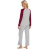 imageWiWi Viscose from Bamboo Womens Long Sleeve Pajama Set Raglan Sleeve Top and Pants Set Lightweight Sleepwear SXXLLight Heather GreyWine