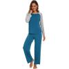 imageWiWi Viscose from Bamboo Womens Long Sleeve Pajama Set Raglan Sleeve Top and Pants Set Lightweight Sleepwear SXXLTeal BlueLight Heather Grey