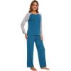 imageWiWi Viscose from Bamboo Womens Long Sleeve Pajama Set Raglan Sleeve Top and Pants Set Lightweight Sleepwear SXXLTeal BlueLight Heather Grey