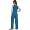 imageWiWi Viscose from Bamboo Womens Long Sleeve Pajama Set Raglan Sleeve Top and Pants Set Lightweight Sleepwear SXXLTeal BlueLight Heather Grey