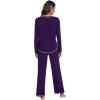imageWiWi Womens Pajama Set Crew Neck Soft LongSleeve Top and Bottom Sleepwear with Pocket Viscose from Bamboo SXXLDark Purple