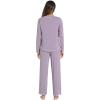 imageWiWi Womens Pajama Set Crew Neck Soft LongSleeve Top and Bottom Sleepwear with Pocket Viscose from Bamboo SXXLViolet