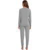 imageWiWi Womens Pajama Set Long Sleeve Shirt and Jogger Bottom Viscose from Bamboo Pajamas Sleepwear Nightwear SXXLHeather Grey
