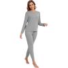 imageWiWi Womens Pajama Set Long Sleeve Shirt and Jogger Bottom Viscose from Bamboo Pajamas Sleepwear Nightwear SXXLHeather Grey