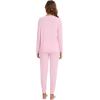 imageWiWi Womens Pajama Set Long Sleeve Shirt and Jogger Bottom Viscose from Bamboo Pajamas Sleepwear Nightwear SXXLPink
