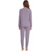 imageWiWi Womens Pajama Set Long Sleeve Shirt and Jogger Bottom Viscose from Bamboo Pajamas Sleepwear Nightwear SXXLViolet