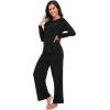 imageWiWi Womens Pajamas Set Viscose from Bamboo Long Raglan Sleeve Pajama Sets Pjs Soft Sleepwear SXXLBlack