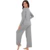 imageWiWi Womens Pajamas Set Viscose from Bamboo Long Raglan Sleeve Pajama Sets Pjs Soft Sleepwear SXXLHeather Grey
