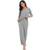 imageWiWi Womens Pajamas Set Viscose from Bamboo Long Raglan Sleeve Pajama Sets Pjs Soft Sleepwear SXXLHeather Grey