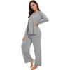 imageWiWi Womens Pajamas Set Viscose from Bamboo Long Raglan Sleeve Pajama Sets Pjs Soft Sleepwear SXXLHeather Grey