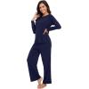 imageWiWi Womens Pajamas Set Viscose from Bamboo Long Raglan Sleeve Pajama Sets Pjs Soft Sleepwear SXXLNavy